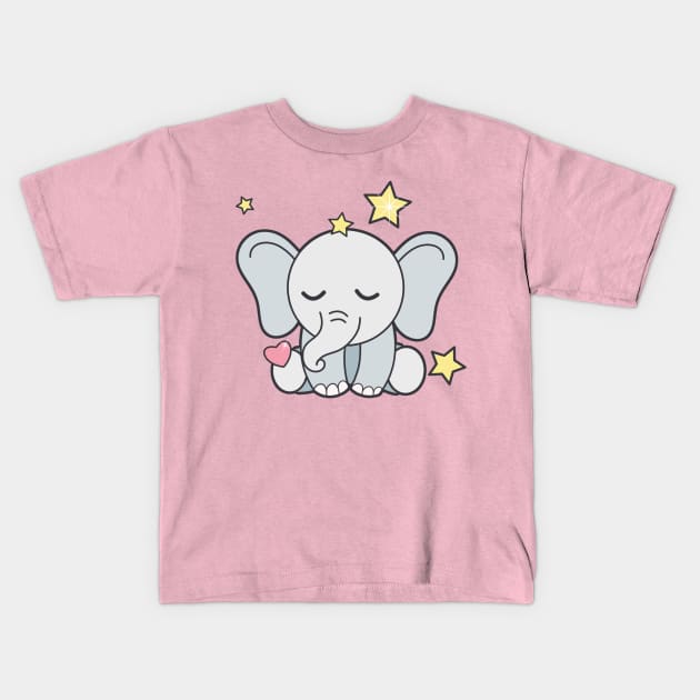 Sweet Dreams Baby Elephant Kids T-Shirt by AlondraHanley